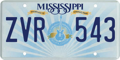 MS license plate ZVR543