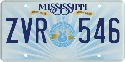 MS license plate ZVR546