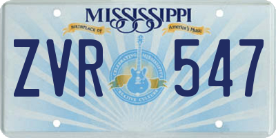 MS license plate ZVR547