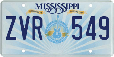 MS license plate ZVR549