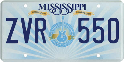 MS license plate ZVR550