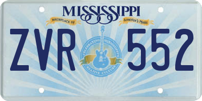 MS license plate ZVR552