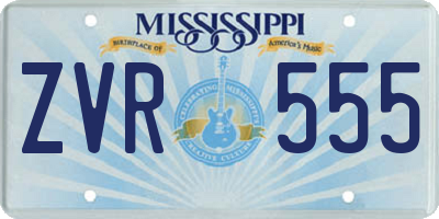 MS license plate ZVR555