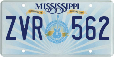 MS license plate ZVR562