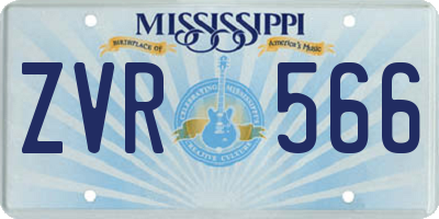 MS license plate ZVR566