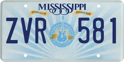 MS license plate ZVR581