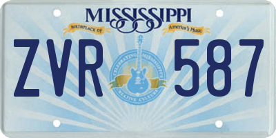 MS license plate ZVR587