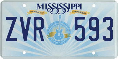 MS license plate ZVR593