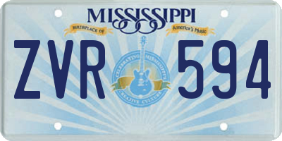 MS license plate ZVR594