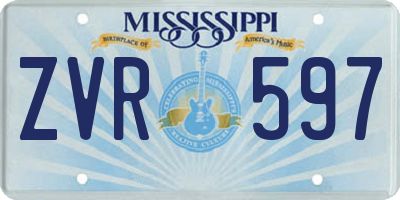 MS license plate ZVR597
