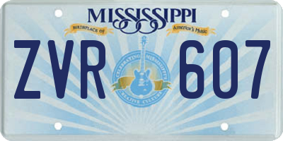 MS license plate ZVR607