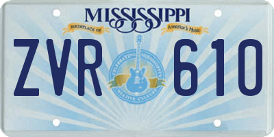 MS license plate ZVR610