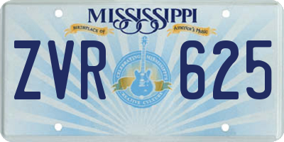 MS license plate ZVR625