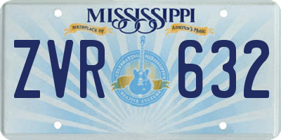 MS license plate ZVR632