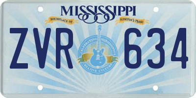 MS license plate ZVR634