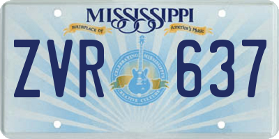 MS license plate ZVR637