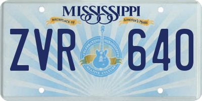 MS license plate ZVR640