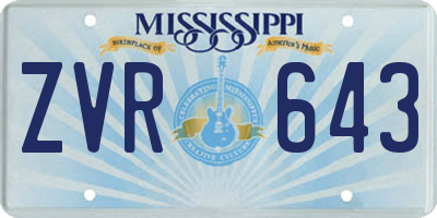 MS license plate ZVR643