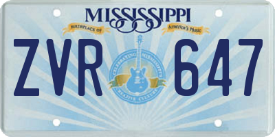 MS license plate ZVR647