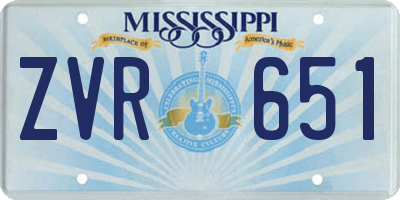 MS license plate ZVR651