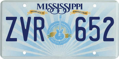 MS license plate ZVR652