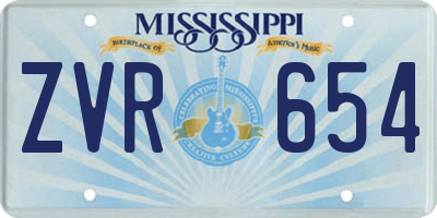 MS license plate ZVR654