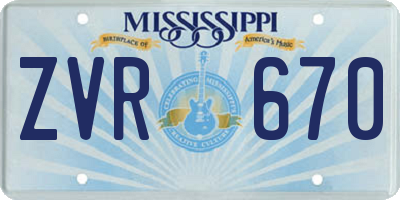 MS license plate ZVR670