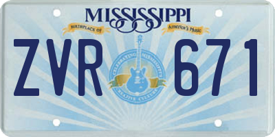 MS license plate ZVR671