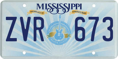 MS license plate ZVR673