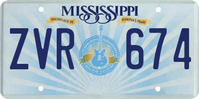 MS license plate ZVR674