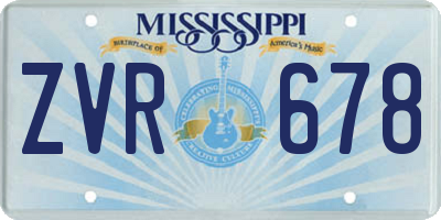 MS license plate ZVR678