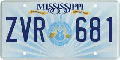 MS license plate ZVR681