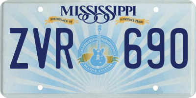 MS license plate ZVR690