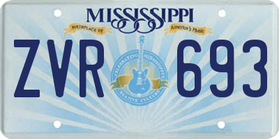 MS license plate ZVR693