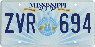 MS license plate ZVR694