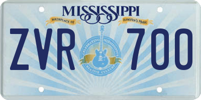 MS license plate ZVR700