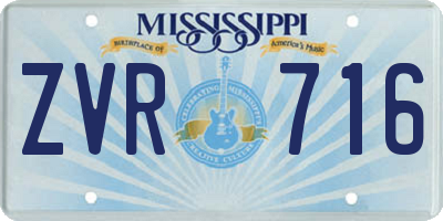 MS license plate ZVR716