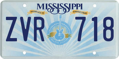 MS license plate ZVR718