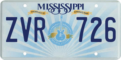 MS license plate ZVR726