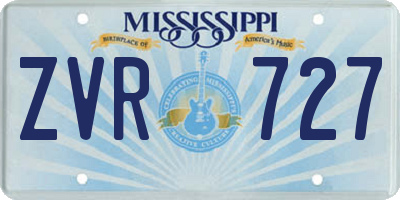 MS license plate ZVR727
