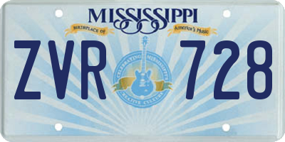 MS license plate ZVR728