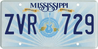 MS license plate ZVR729