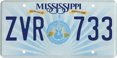 MS license plate ZVR733