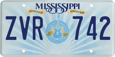 MS license plate ZVR742