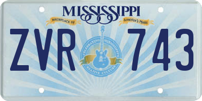 MS license plate ZVR743