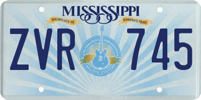 MS license plate ZVR745