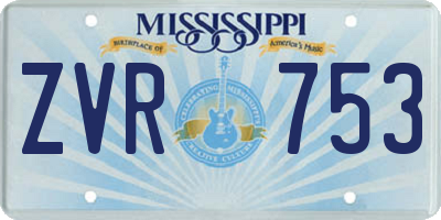 MS license plate ZVR753