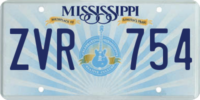 MS license plate ZVR754