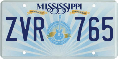 MS license plate ZVR765
