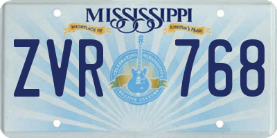 MS license plate ZVR768